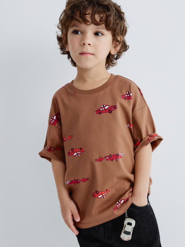 

Футболка с принтом для мальчиков, SL5811060201