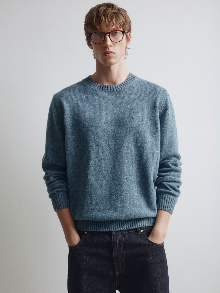 вязаный джемпер из смесовой шерсти 4680798439013 фотография