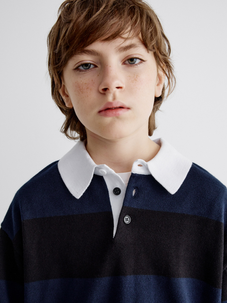 вязаный джемпер с воротником детский 4680704875447 в интернет магазине