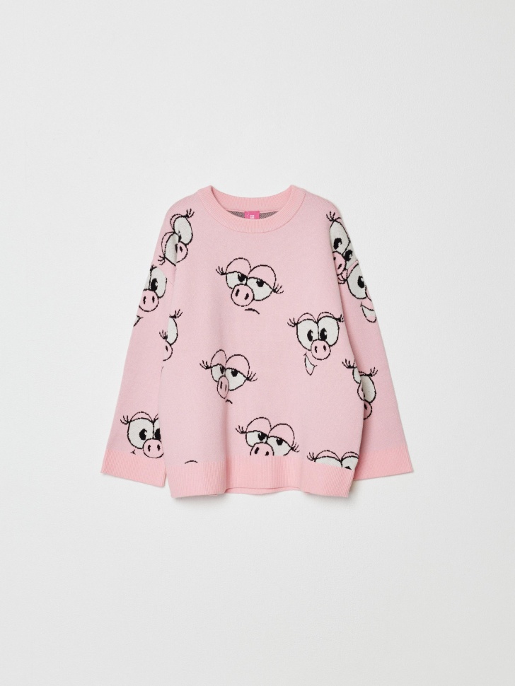 вязаный джемпер для девочек  x смешарики 4610517303462 фотография