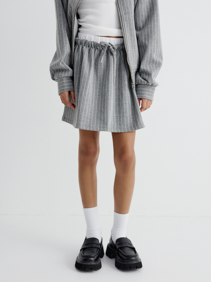 Юбка Sela с двойным поясом для девочек, серый, арт. 34444