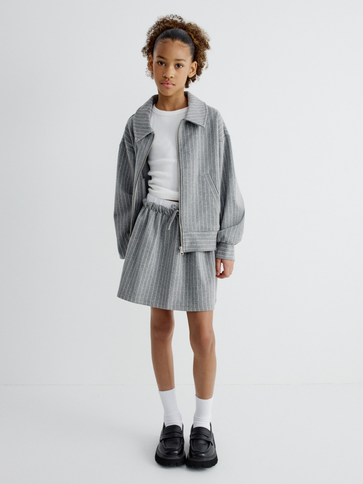 юбка с двойным поясом для девочек от бренда sela вид слева