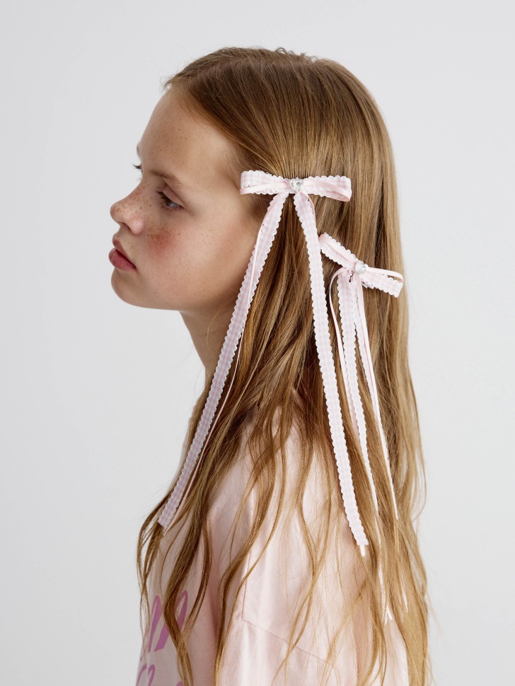 Набор заколок SELA с бантиками для девочек, розовый, арт. 35113