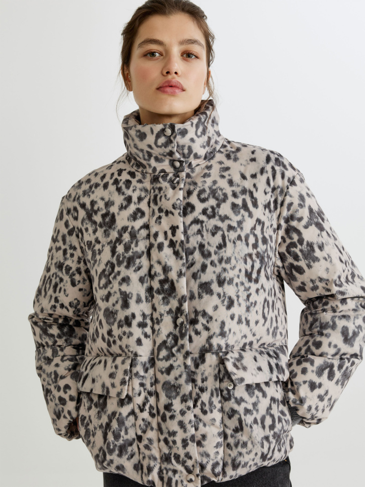 стеганая куртка с леопардовым принтом 4610517258069 фотография