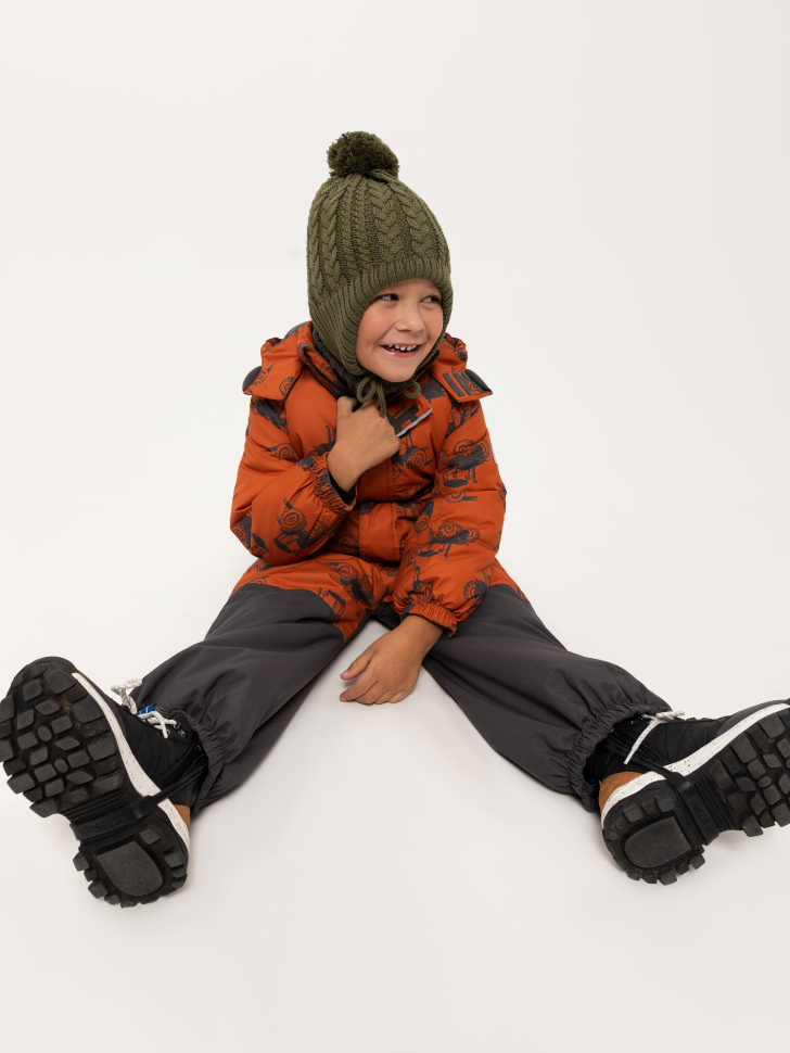 Утепленный комбинезон для мальчиков (красный, 104/ 4-5 YEARS)