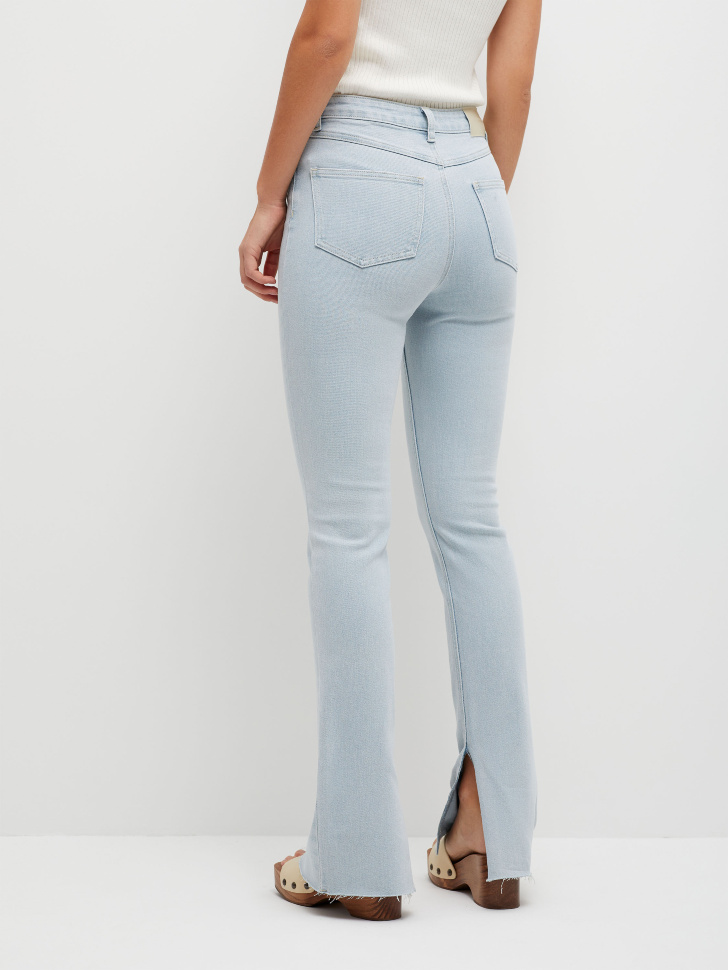 Расклешенные джинсы с разрезами (синий, M) от Sela