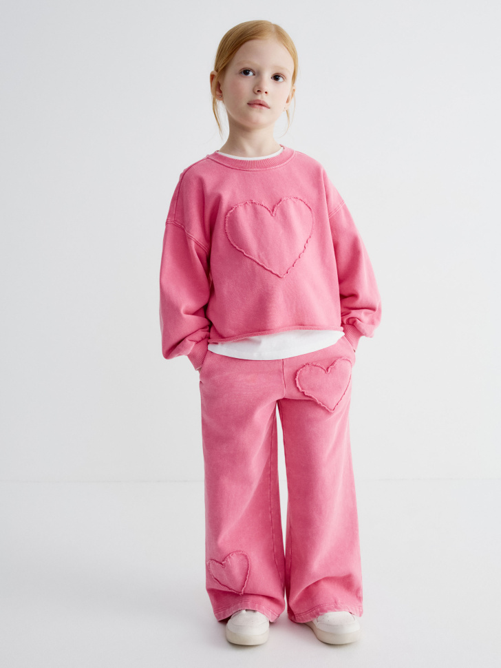 Трикотажные брюки с аппликацией для девочек 1999₽