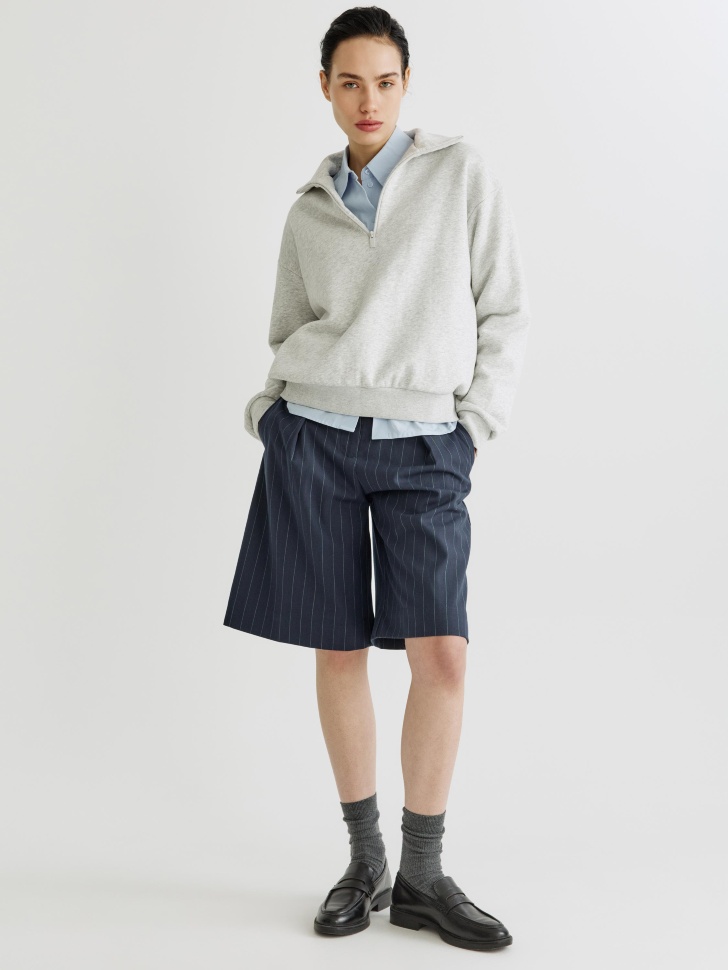 

Шорты-бермуды из костюмной ткани с поясом, SL5808011509