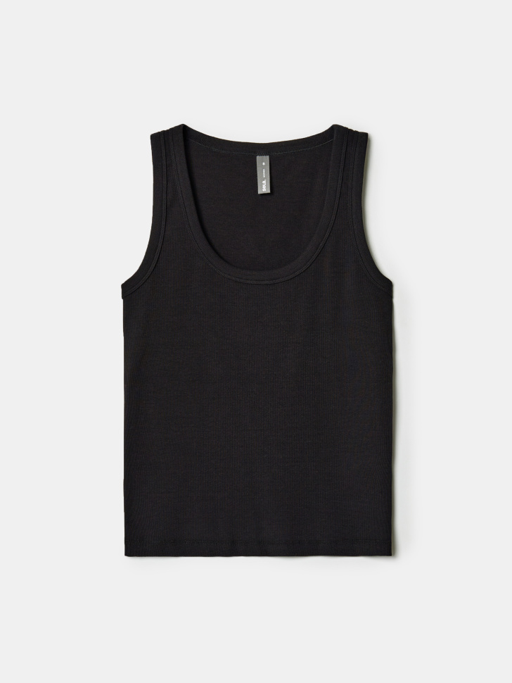 Топ Sela AMY в рубчик, черный, арт. 41660