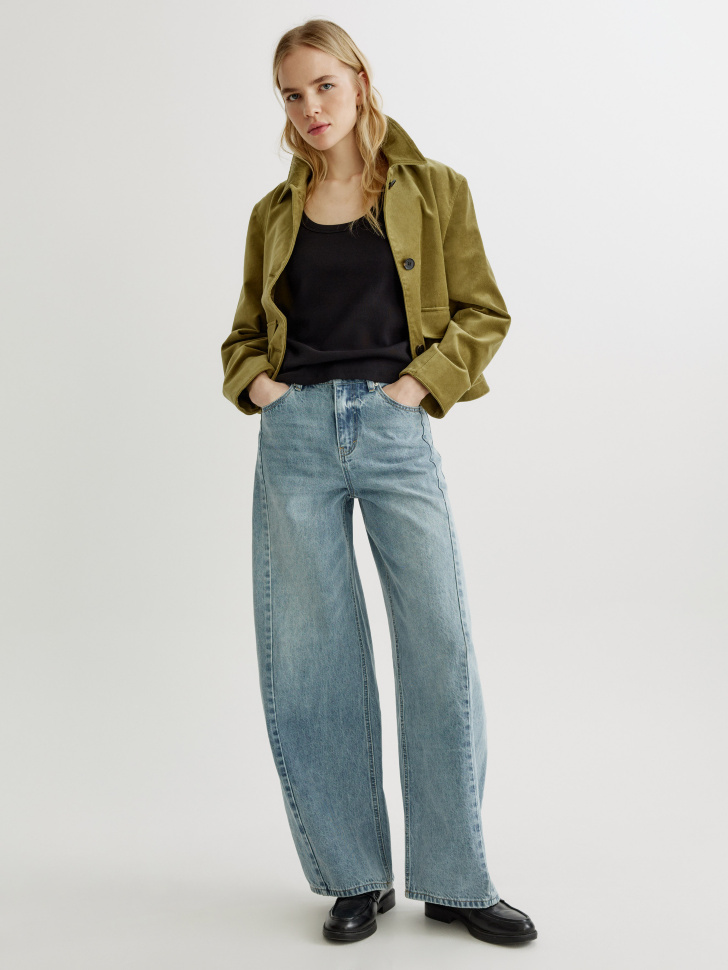 базовый топ эми в рубчик от бренда sela вид слева