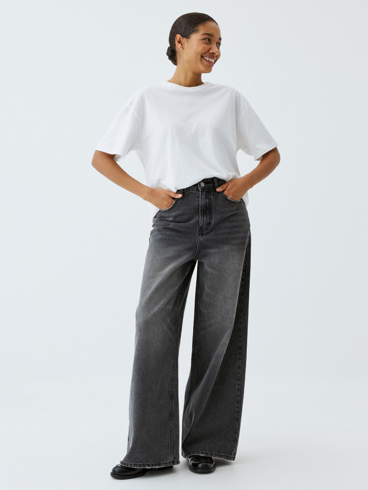 

Джинсы Wide Leg с винтажной стиркой