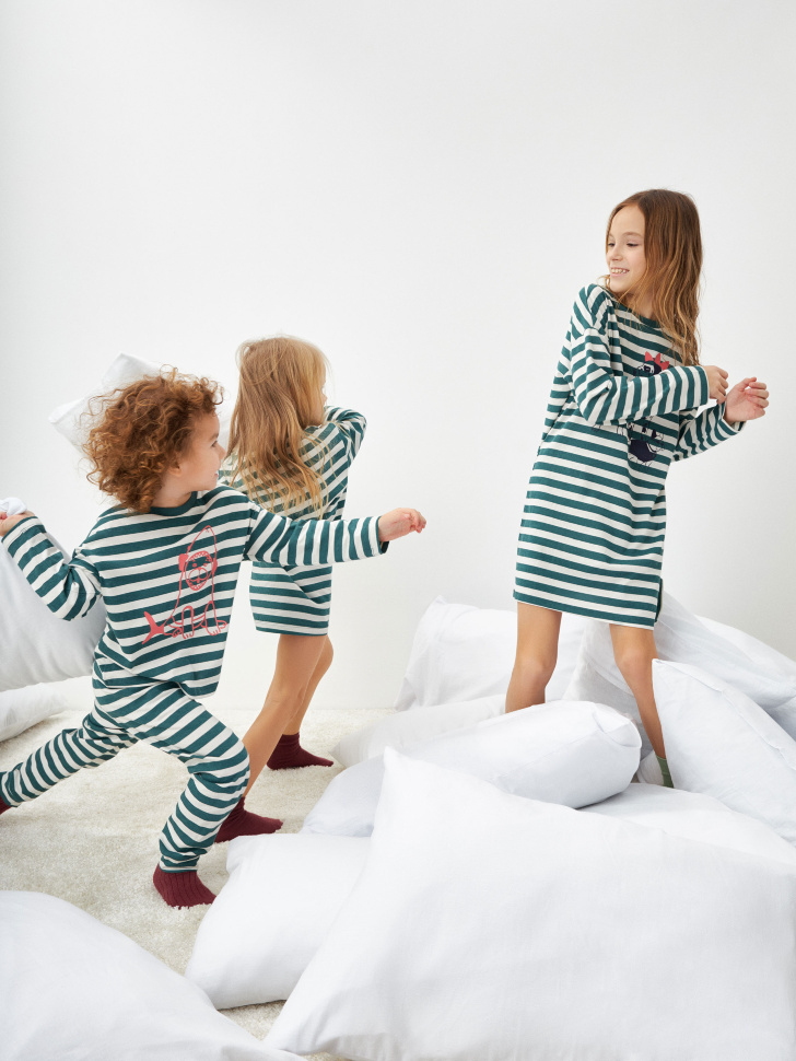 

Ночная сорочка в полоску для девочек, Принт