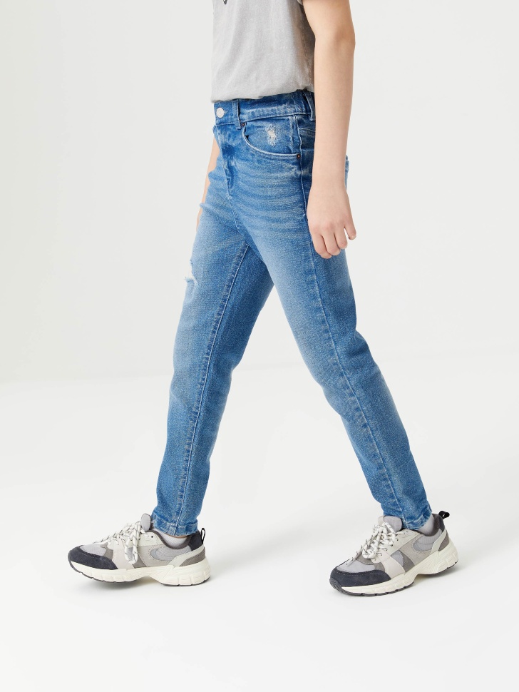 Прямые джинсы на резинке для мальчиков (синий, 122/ 7-8 YEARS) sela 4603375662727 - фото 2