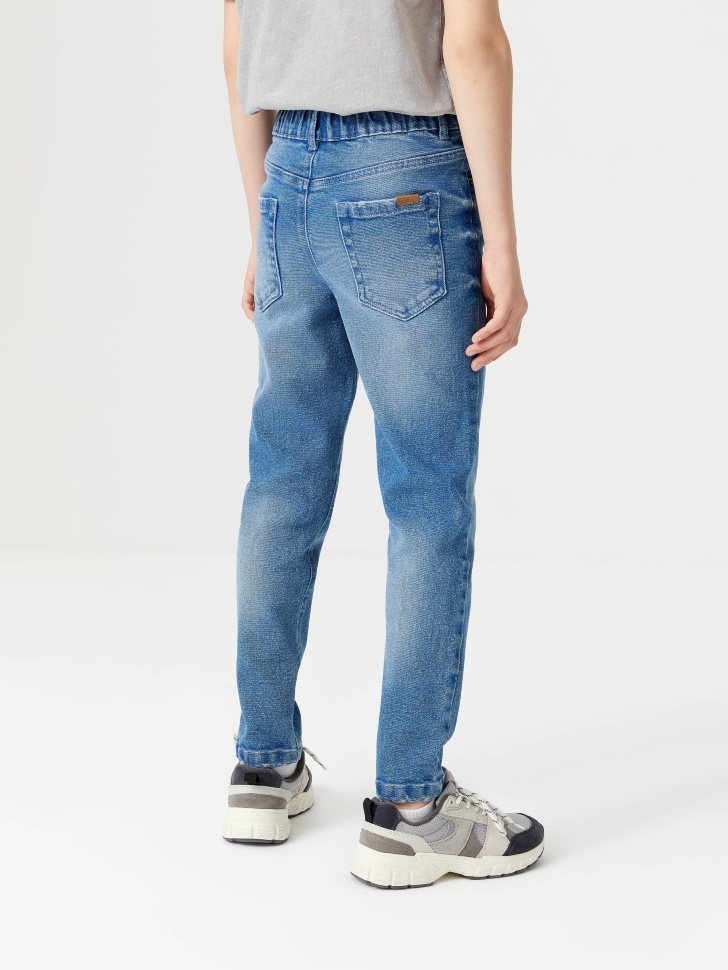 Прямые джинсы на резинке для мальчиков (синий, 122/ 7-8 YEARS) sela 4603375662727 - фото 4