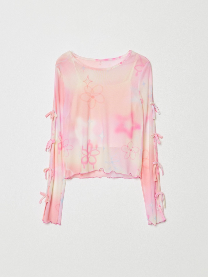 лонгслив из сетки с бантиками для девочек 4610517217226 фотография