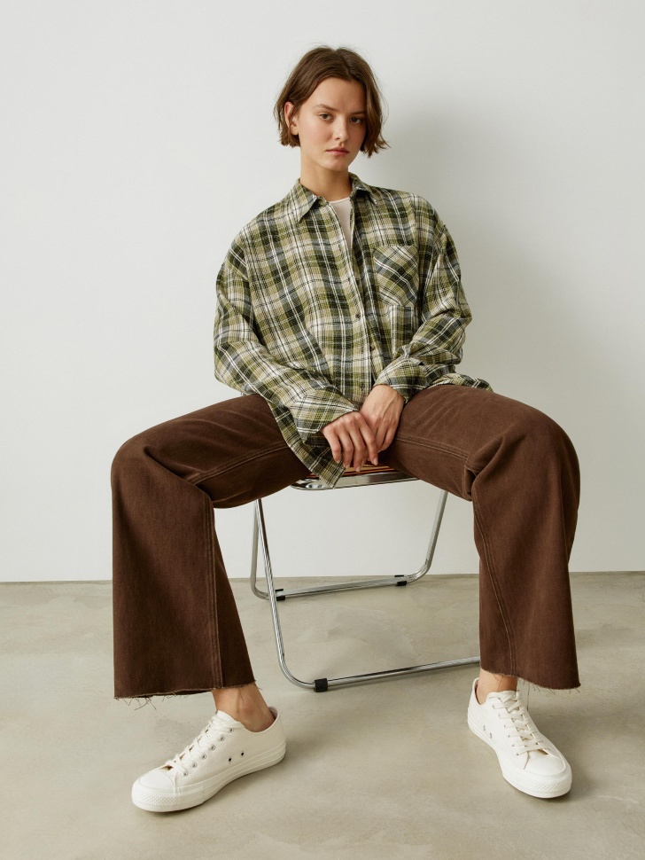 Рубашка оверсайз в клетку SELA, разноцветный, арт. 34531