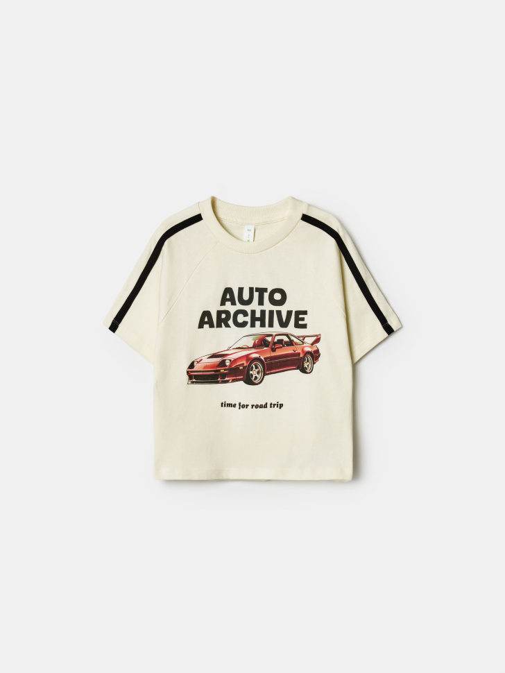 футболка оверсайз с принтом для мальчиков по цене 899 руб вид справа