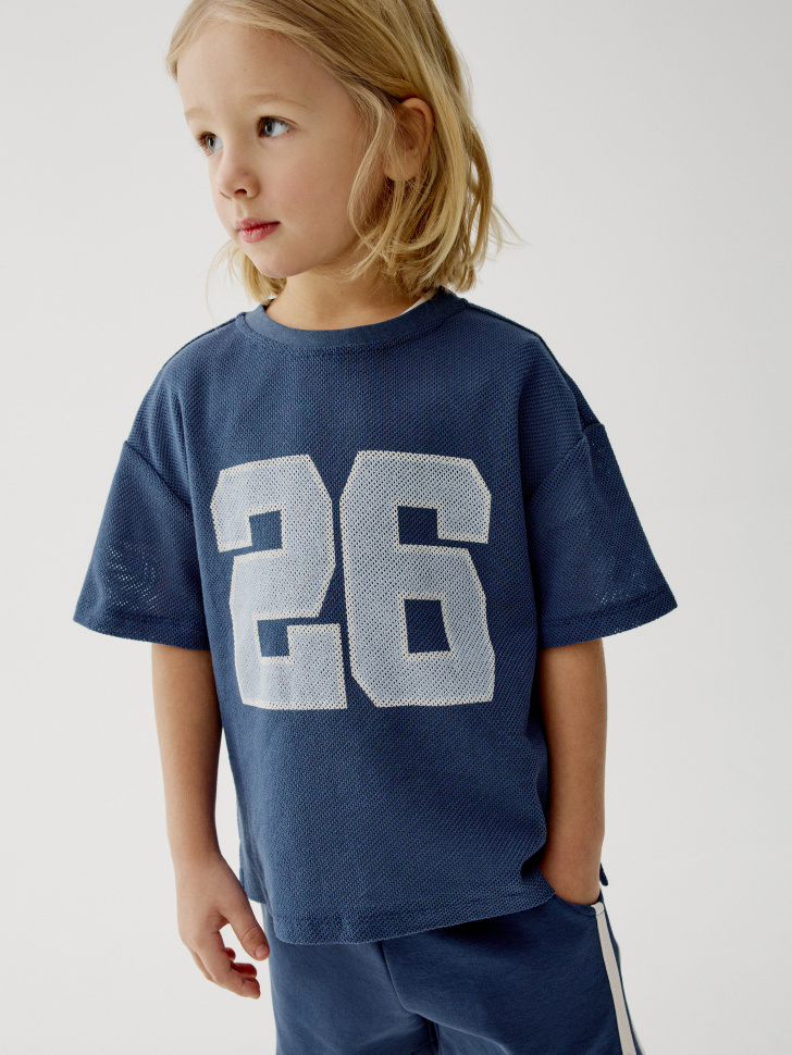 Футболка SELA оверсайз для мальчиков, синий, арт. 45458