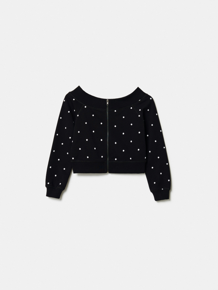 укороченная толстовка с открытыми плечами для девочек по цене 2499 руб вид справа