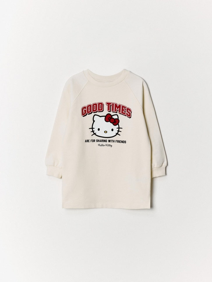 Платье-толстовка с принтом Hello Kitty для девочек. Фото №5