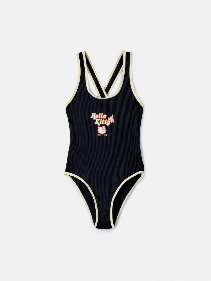 Слитный купальник Sela Hello Kitty, черный, арт. 52638