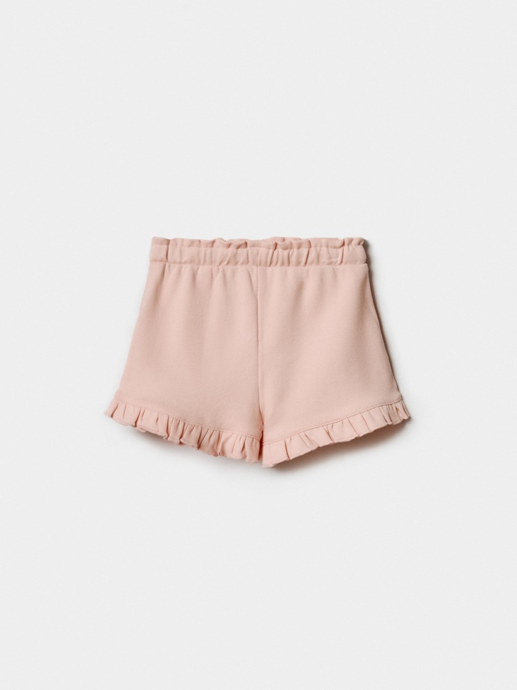 трикотажные шорты с оборками для малышей от бренда sela вид слева