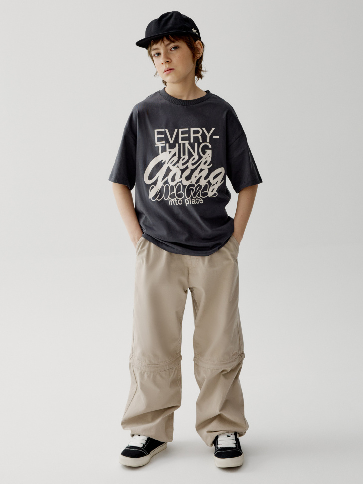 футболка оверсайз с принтом для мальчиков от бренда sela вид слева