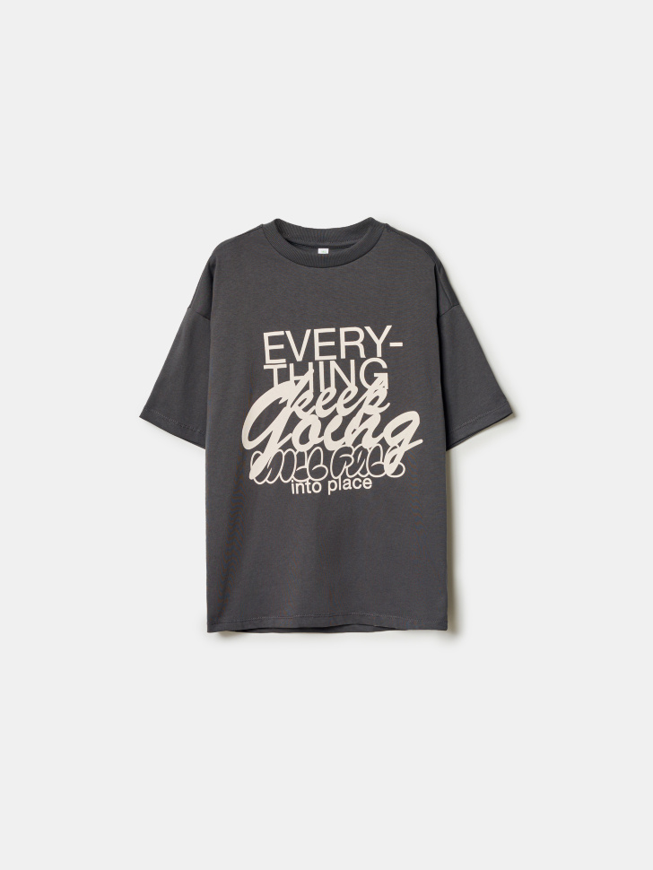 футболка оверсайз с принтом для мальчиков по цене 999 руб вид справа