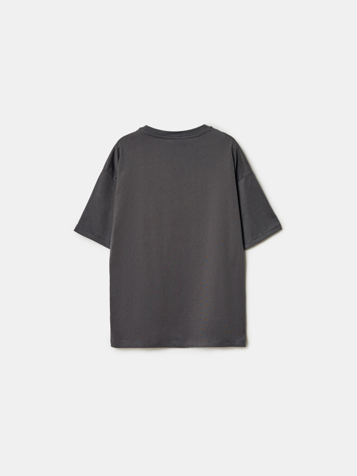 футболка оверсайз с принтом для мальчиков из россии вид сбоку