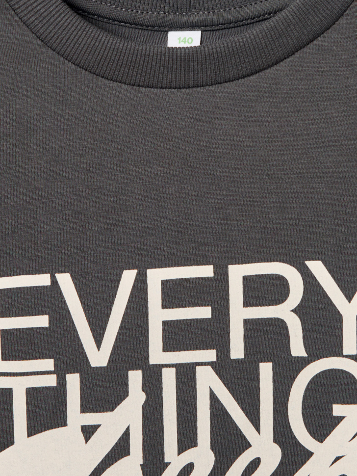 футболка оверсайз с принтом для мальчиков из хлопка спереди