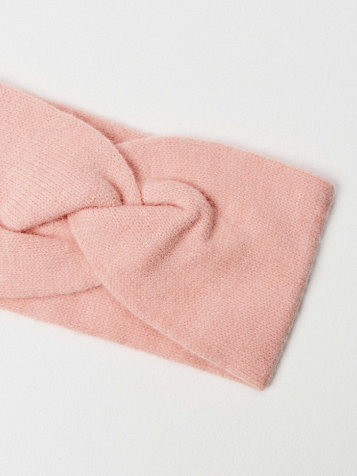 вязаная повязка на голову для девочек от бренда sela вид слева