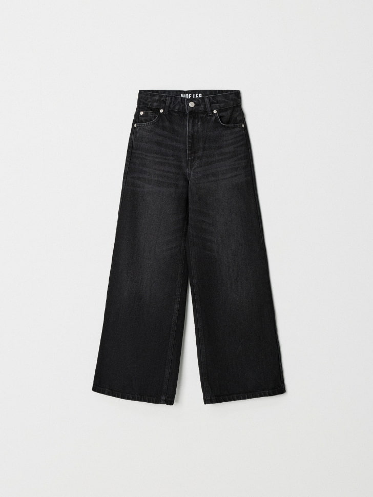 Черные джинсы Wide leg для девочек