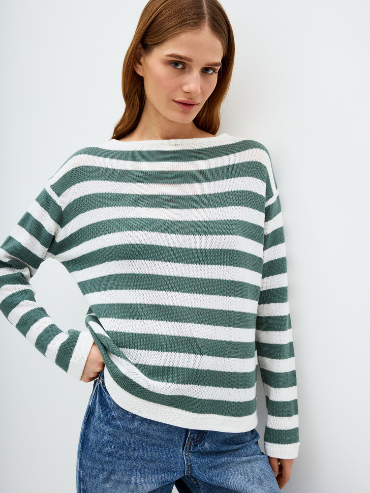 

Вязаный джемпер в полоску