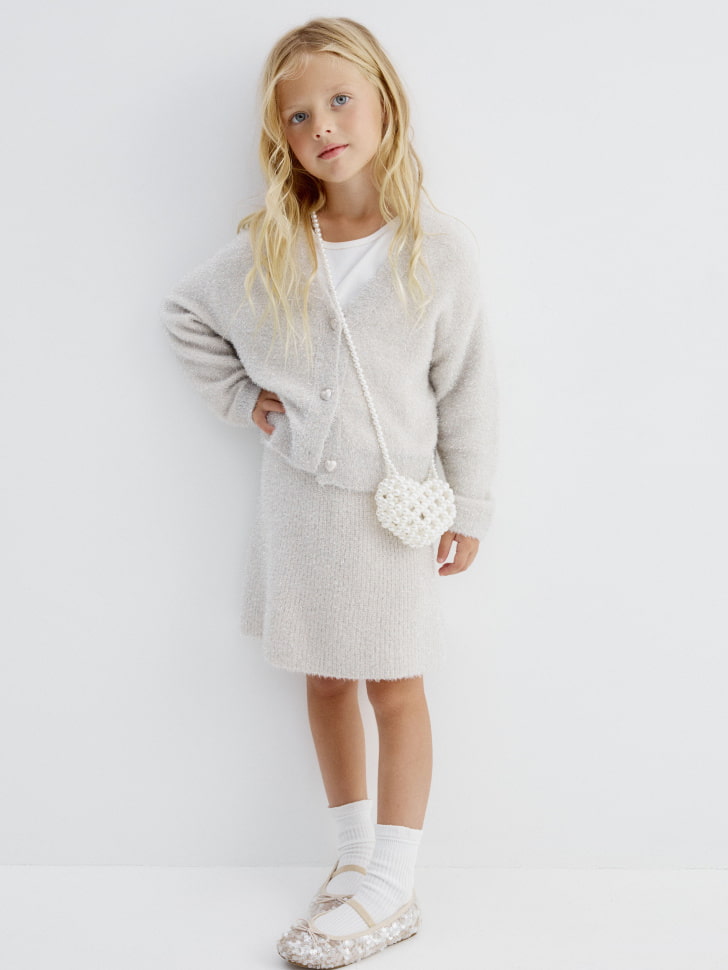 вязаная юбка с люрексом для девочек 4610517078933 фотография