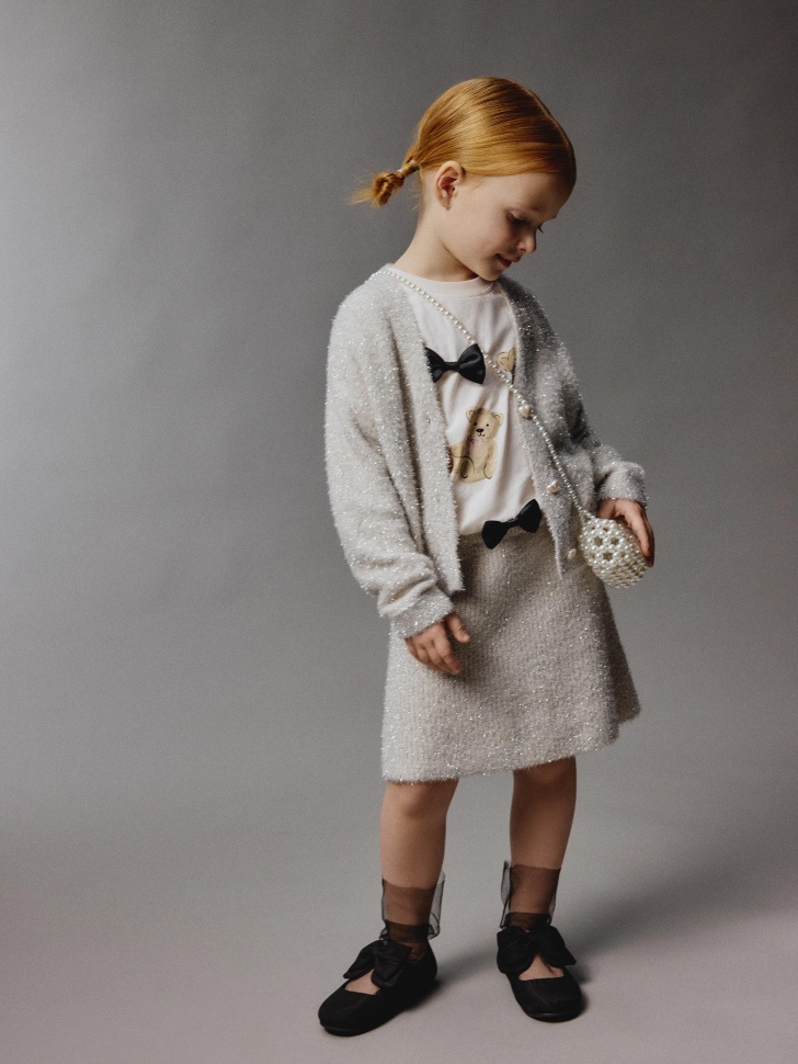 

Вязаная юбка с люрексом для девочек, SL5811041902