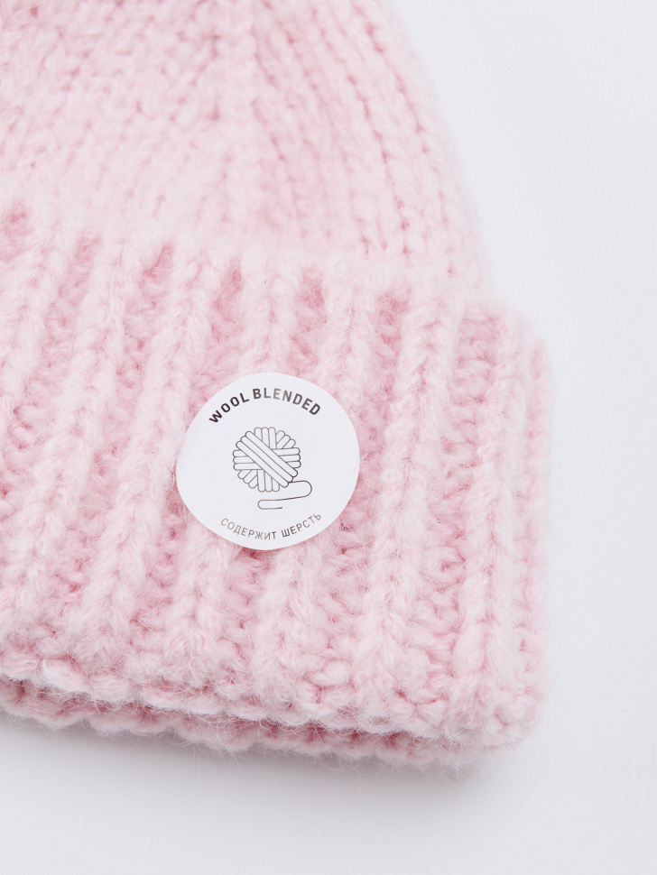шапка-бини с содержанием шерсти от бренда sela вид слева