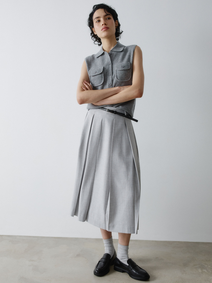 юбка в складку с меланжевым эффектом 4610517171825 фотография