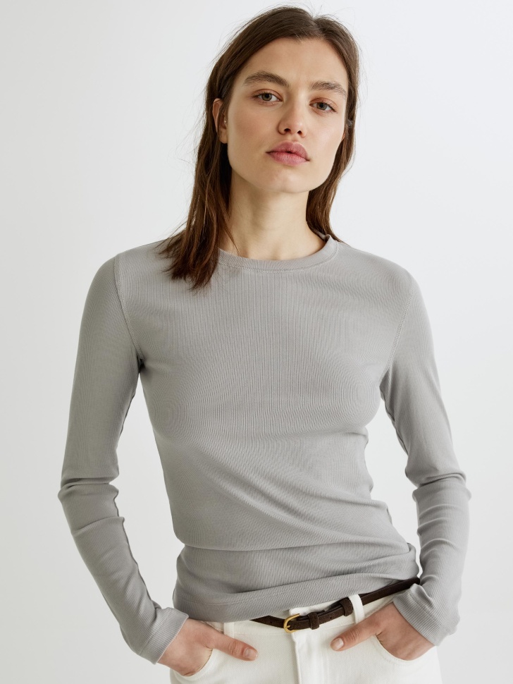 

Лонгслив приталенный в рубчик, SL6802010238