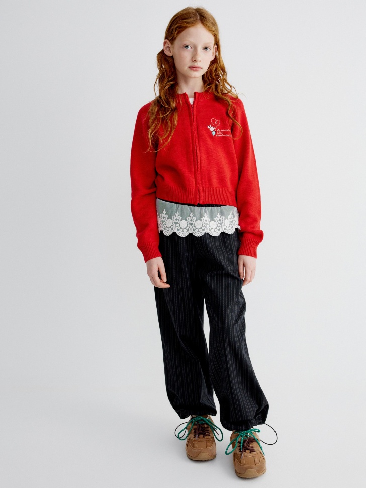 вязаный кардиган для девочек  x союзмультфильм от бренда sela вид слева