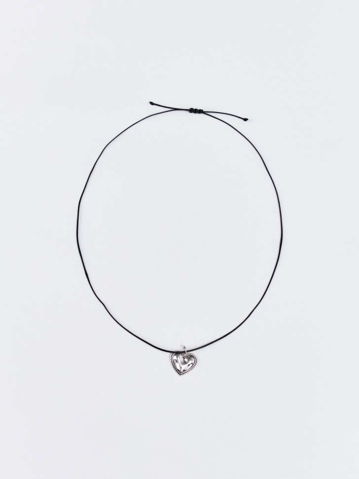 цепочка серебристая с кулоном для девочек от бренда sela вид слева