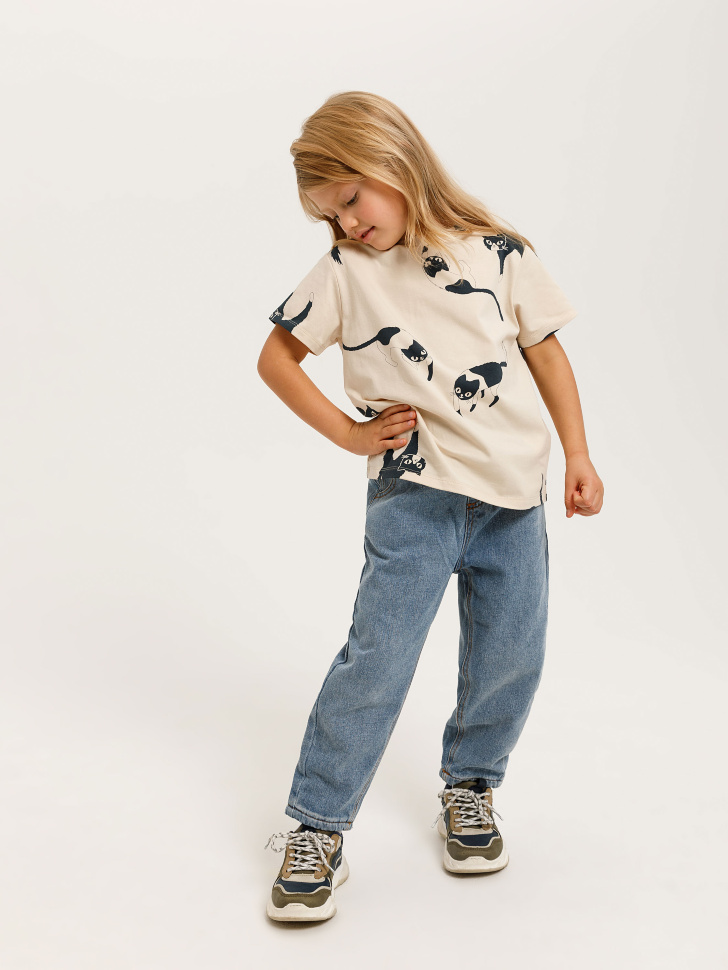 Утепленные джинсы для девочек (синий, 104/ 4-5 YEARS)