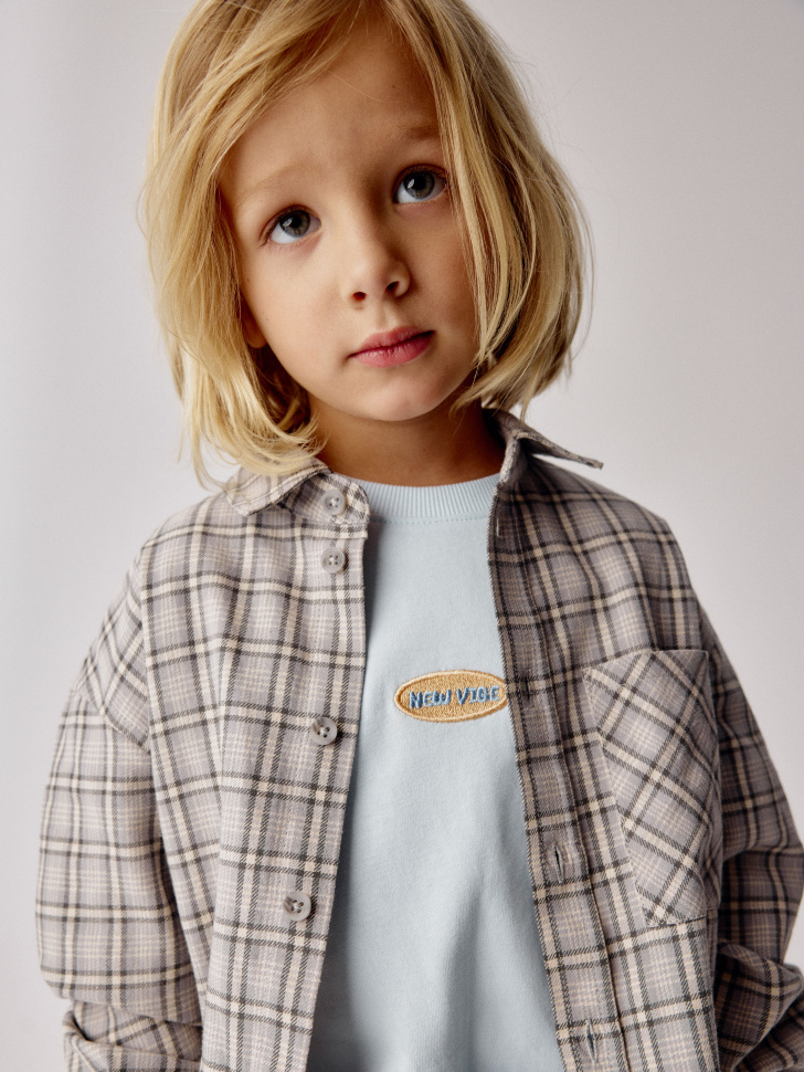 Футболка оверсайз Sela с вышивкой, голубой, арт. 40751