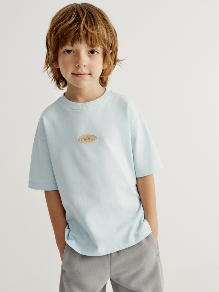 

Футболка оверсайз с вышивкой для мальчиков, SL6803060206