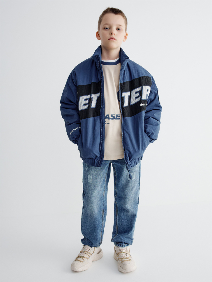 лонгслив оверсайз в гоночном стиле детский от бренда sela вид слева