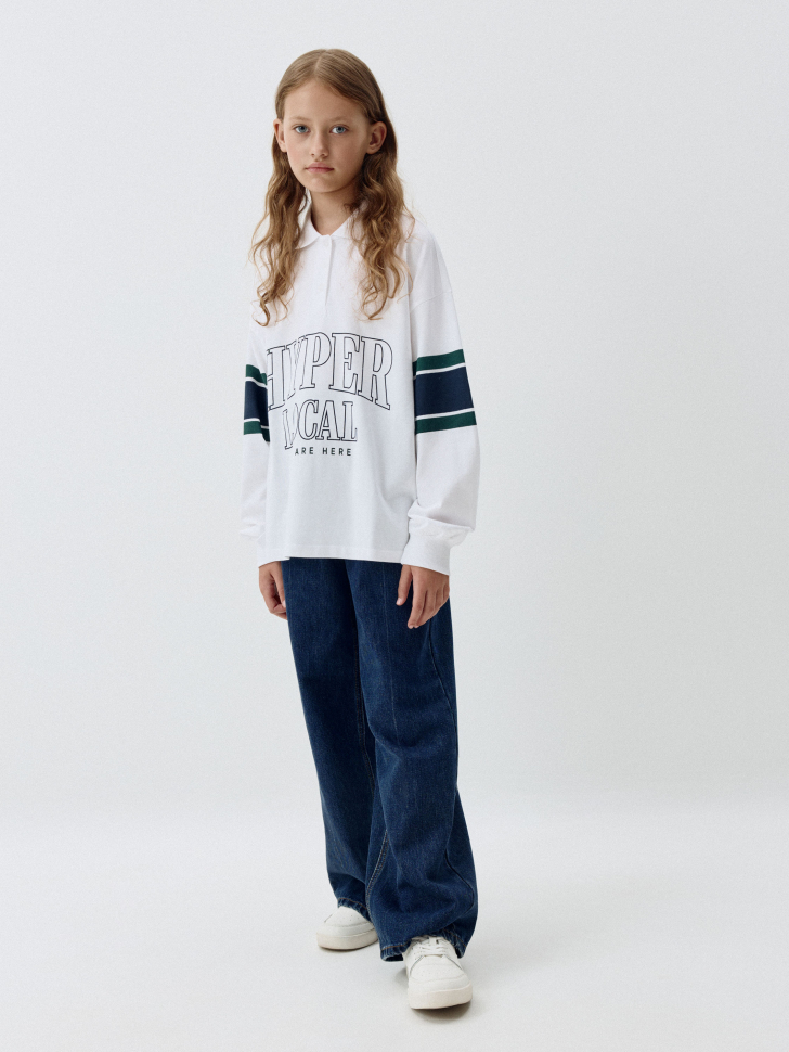 

Джинсы Wide leg со стрелками для девочек