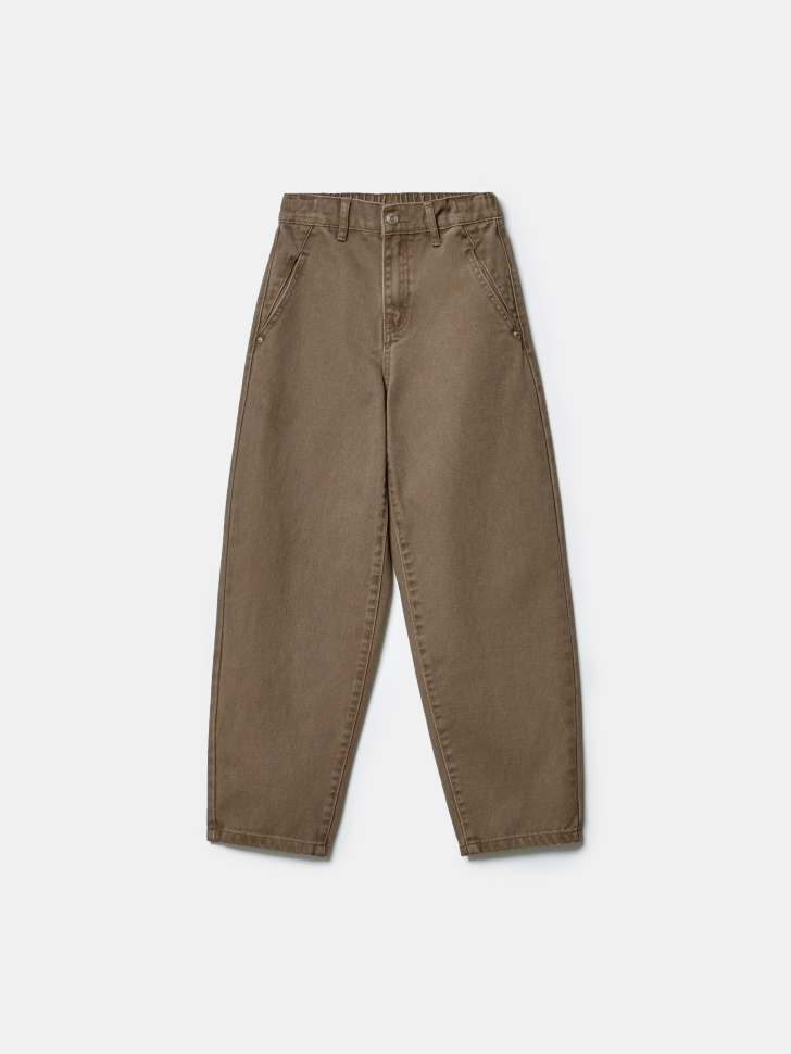 Джинсы багги Sela для мальчиков, хаки, арт. 44317