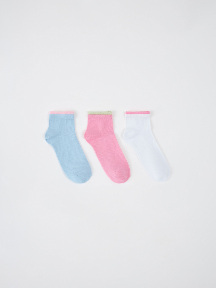 Набор из 3 пар коротких носков для девочек