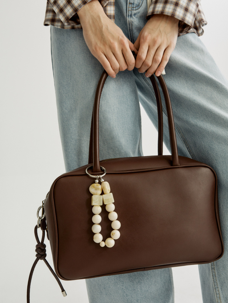 Брелок SELA с подвеской, бежевый, арт. 44990