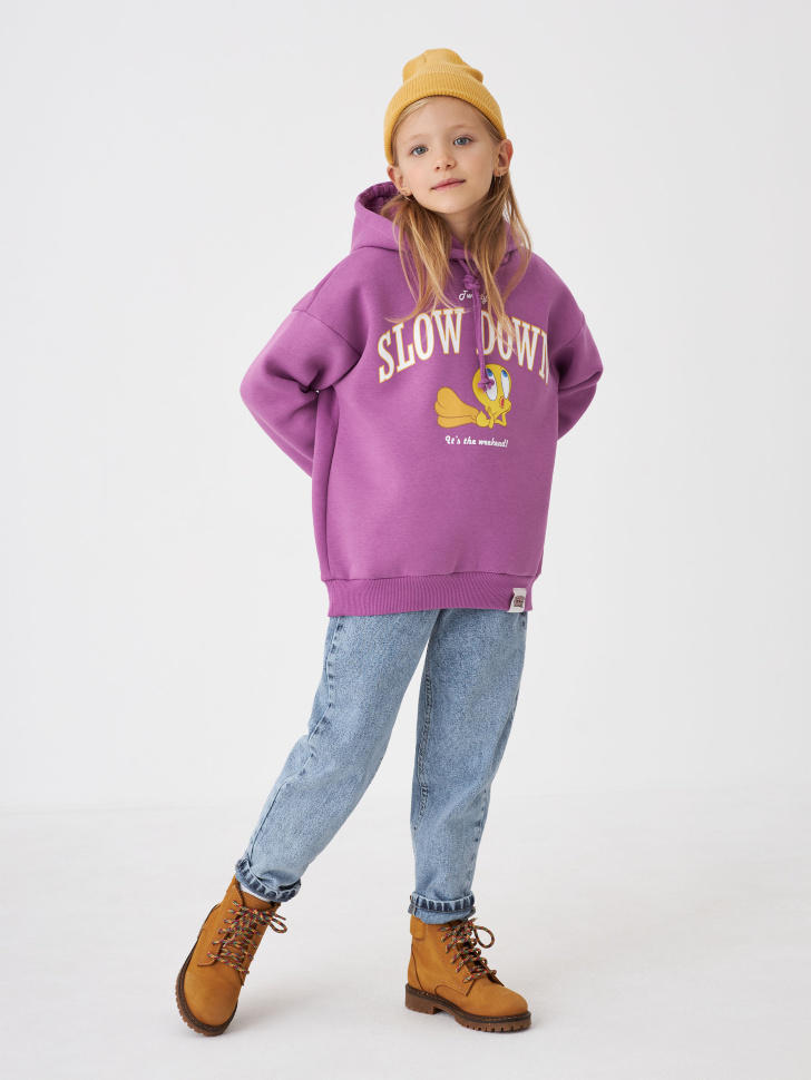 

Джинсы Mom fit для девочек, Синий