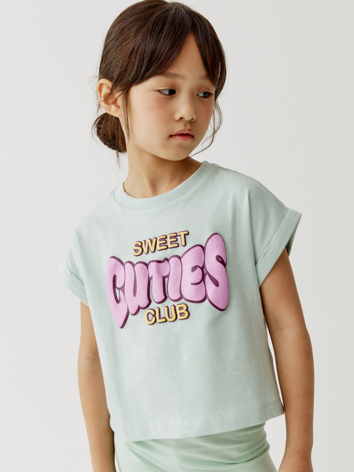 Футболка Sela с принтом Sweet Cuties Club, зеленый, арт. 52370